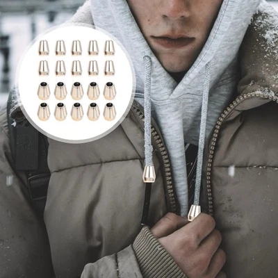 100 peças rolha de extremidade cabo extremidades de corda travas cordão clipes prendedor para jaquetas - Imagem 1 de 4