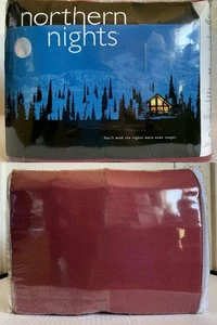 Northern Nights Flanell Laken Set Full Double Rot 100% Baumwolle Luxus QVC NEU NOS - Bild 1 von 4