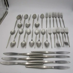 37pc Vintage MCM West Bend Shadow Weave Stainless Flatware - Picture 1 of 9