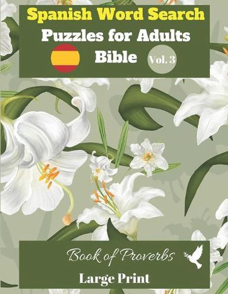 Spanish Word Search Puzzles For Adults: Bible Vol.3 Book of Proverbs Large Print - Image 1 of 1