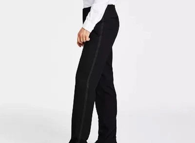 Calça terno INC International Concepts masculina 36x34 slim fit frente plana preta profunda - Imagem 1 de 4