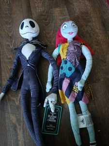Disney Nightmare Before Christmas Jack Skellington 27” NWT & Sally 21” Plush - Picture 1 of 3