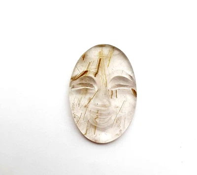 Piedras preciosas sueltas cara tallada a mano rutilo dorado natural de 35 quilates 22,50 X34 mm Foto 1 de 4