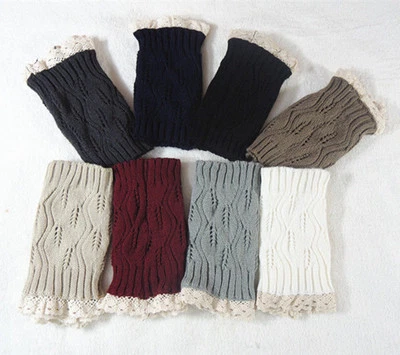 Venta Mujeres Invierno Pierna Calentador Tejidos Calcetines Leggings Crochet Encaje Bota Toppers Foto 1 de 4