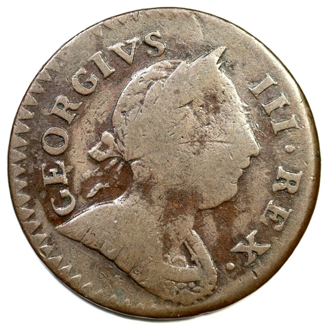 1771 V 2-71A R-4 Machins Mills Halfpenny Colonial Copper Coin Cover