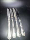 4 Pc WM. Rogers & Son China Enchanted Rose  Silverplate Dinner Knives