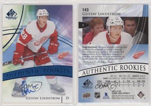 2020-21 SP Game Used Authentic Rookies Blue Gustav Lindstrom #143 Rookie Auto RC