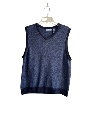 Structure Sweater Vest Mens Large Blue Lambswool Golf V-Neck Kurt Cobian 90s Y2K - Image 1 of 4