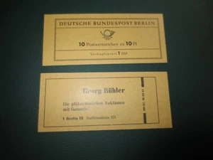 BERLIN MH 3d sauber postfrisch Markenheftchen3d Reklame "Georg Bühler" - Bild 1 von 6