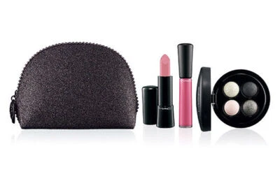 MAC 4pc Keepsakes Lip+Eye Set (SILVER), Eyeshadow Quad, Lipstick, Lipgloss, Bag - Image 1 of 2