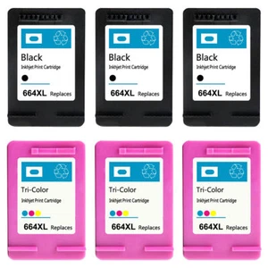 6PK Compatible For HP 664 XL BlackColor Ink Cartridge Show Ink Deskjet 1115 3636 - Picture 1 of 1