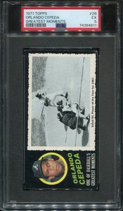 1971 Topps Greatest Moments #26 Orlando Cepeda psa 5 Ex HOF *Rare Test Issue*