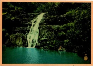 Chrome Continential Postcard Waimea Falls North Shore Oahu Hawaii HI UNP - Picture 1 of 2