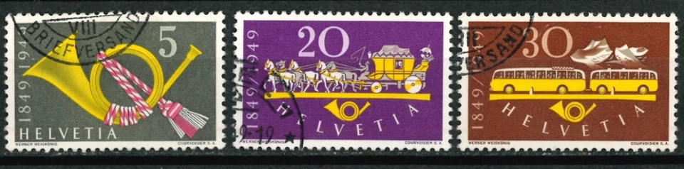 SWITZERLAND HELVETIA 1949 The 100th Anniversary of the Swiss Post - USED - Image 1 of 2
