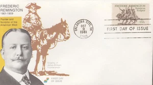 Primer día de emisión 1981 - Sello postal en honor a Frederick Remington - Spectrum - Imagen 1 de 1