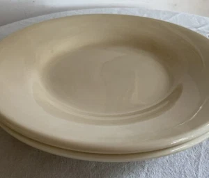Pottery Barn SAUSALITO NATURAL (pale yellow) Set of 2 Dinner Plates, Excellent! - Picture 1 of 4
