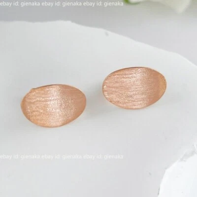 Brincos ovais femininos Pure Au750 ouro rosa 18K côncavo da sorte argola 1,66-1,8 g - Imagem 1 de 3