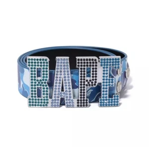 Autentica cintura in pelle mimetica a bagning scimmia bape abc blu L nuova - Foto 1 di 6
