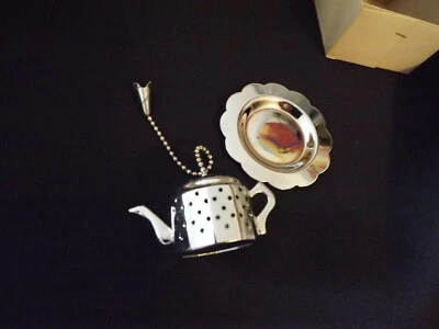 NUEVO Alfred E. Knobler 3 piezas. Tetera infusor en forma de tetera con plato DE COLECCIÓN STOCK ANTIGUO Foto 1 de 4