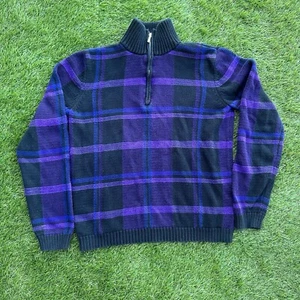 Lauren Ralph Lauren Pullover Damen Größe M Lila Schwarz Stehkragen 1/4-Reißverschluss - Bild 1 von 7