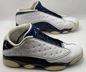 Nike Men's Air Jordan 13 Retro Low Hornets Size 12 White w/Blue Trim 310810-107 - Picture 1 of 7