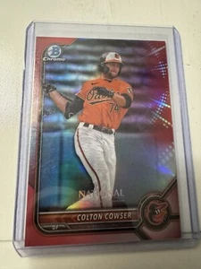 2022 Bowman Chrome The National Colton Cowser Red Refractor /5 ORIOLES - Picture 1 of 2