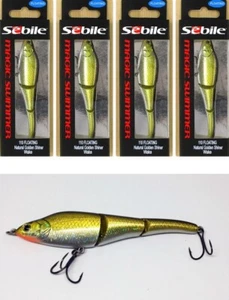 (4) Sebile Magic Swimmer 110 Floating 4 3/8 Swimbait 3/8Oz Natural Golden Shiner - Picture 1 of 4