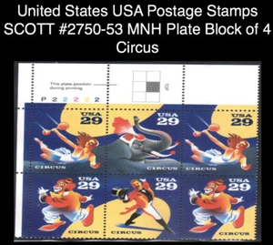 United States USA Postage Stamps SCOTT #2750-53 MNH Plate Block of 6 Circus - Picture 1 of 1