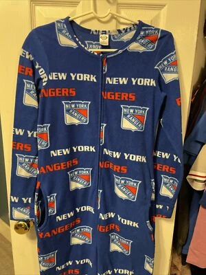 Pijamas de pie de cuerpo completo para hombres de hockey New York Rangers Onsie Talla pequeña Foto 1 de 4