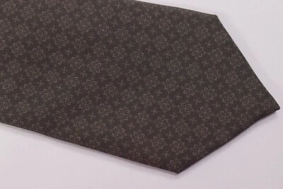 Corbata de cuello Luciano Barbera nueva con etiquetas marrón con diseño geométrico suave 100 % seda Foto 1 de 4