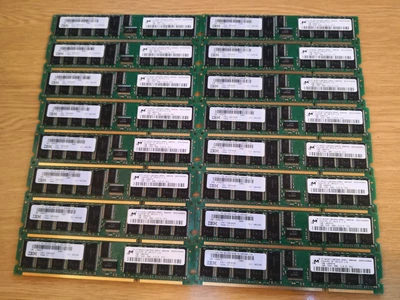 x16 IBM 1GB DDR 266 CL2.5 ECC FRU:53P3228 MT18VDDT12872MG-265D1 - Image 1 of 3