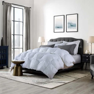 Classic White Duck Down Comforter King Size Pinch Pleat Ultra Soft Warm Duvet - Picture 1 of 8