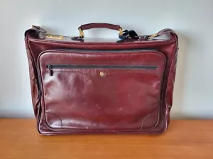 GOLDPFEIL Reisekoffer Anzugtasche Kleider Leder Rot-Oxford ca. 55x43x14 Vintage - Bild 1 von 17