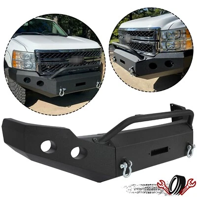 Powder Coated Steel Front Bumper For 2011-2014 Chevy Silverado 2500HD 3500HD - Image 1 of 4