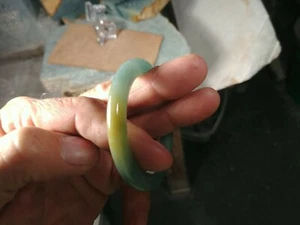 Guatemaltekischer blauer Jadeit Armreif Armband 51 mm Schliff aus grober Guatemala Jade Platte - Bild 1 von 12