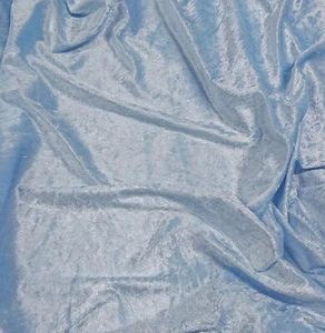 Crushed Velvet Fabric-Light Blue 150cm wide craft fabric dress fabric velour - Picture 1 of 1