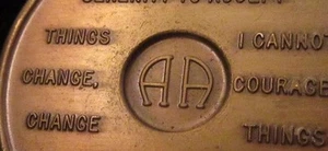  Alcoholics Anonymous 13 Year AA BACK Bronze Medallion Chip Coin Token Sobriety  - Picture 1 of 11