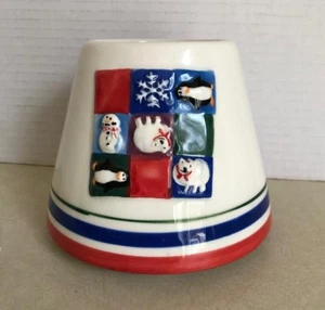 Winter Theme Medium Candle Jar Shade Topper Ceramic - Picture 1 of 2