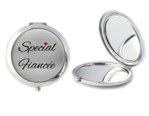 Espejo compacto de metal especial para prometida ideal regalo de cumpleaños San Valentín T130 - Imagen 1 de 1