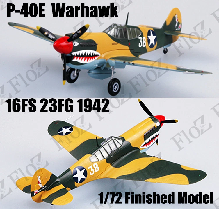 WWII P-40 E Warhawk 16FS 23FG 1942 1/72 finished plane Easy model - Image 1 of 4