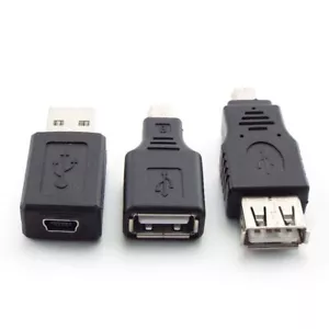 USB Type-A Male Female to Mini B 5-Pin Female/Male Ports Adapter OTG Converter - Picture 1 of 8