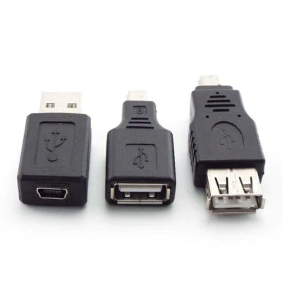 USB Type-A Male Female to Mini B 5-Pin Female/Male Ports Adapter OTG Converter - Image 1 of 4