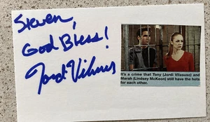 Tarjeta de índice Tony On guía telenovela ligera firmada/inscrita Jordi Vilasuso - Imagen 1 de 1