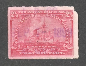 Scott # RB28, Used, F, 2½¢ Battleship, Lambert Pharmacal Co., St. Louis, MO - Picture 1 of 2
