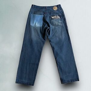 Vintage Mecca Jeans Mens 36x34 (34x33) Blue Wide Leg Denim Baggy Skater Y2K