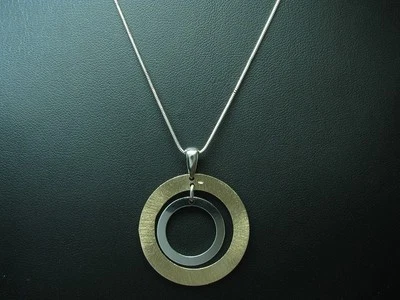 925 Argento Sterling Collana Pendente / Vero Argento / 43,1 CM/ 8,5g - Immagine 1 di 3