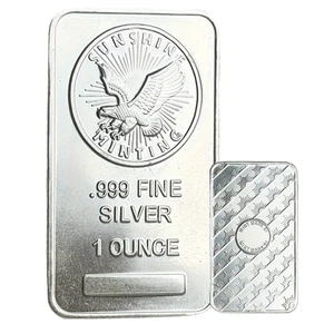 Barra de plata Silver Eagle de 1 oz (nueva) - lote de 2 - Imagen 1 de 6