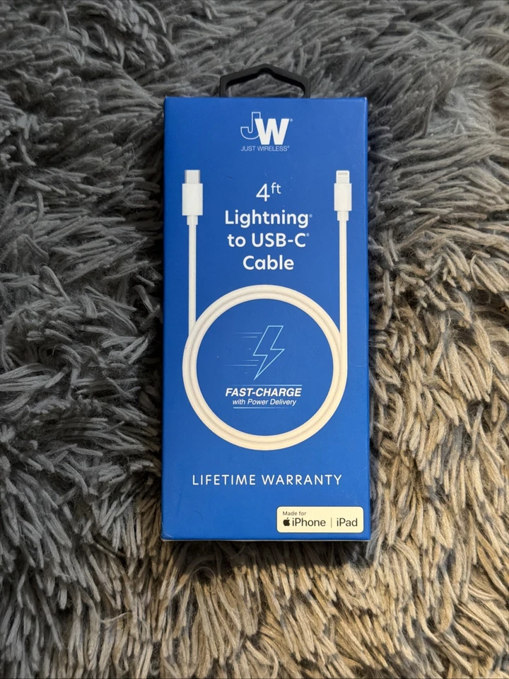 Just Wireless MFi-Certified 4ft USB-A to Lightning Cable Extra Strength - White - Image 1 of 1