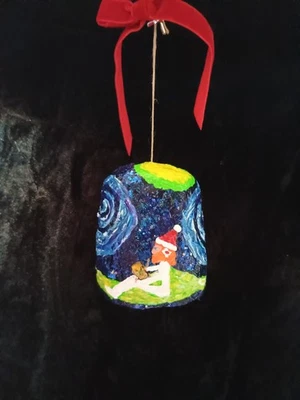 NEW Van Gogh Christmas Ornament BELL painting original Starry Night brut Art Ear - Image 1 of 4