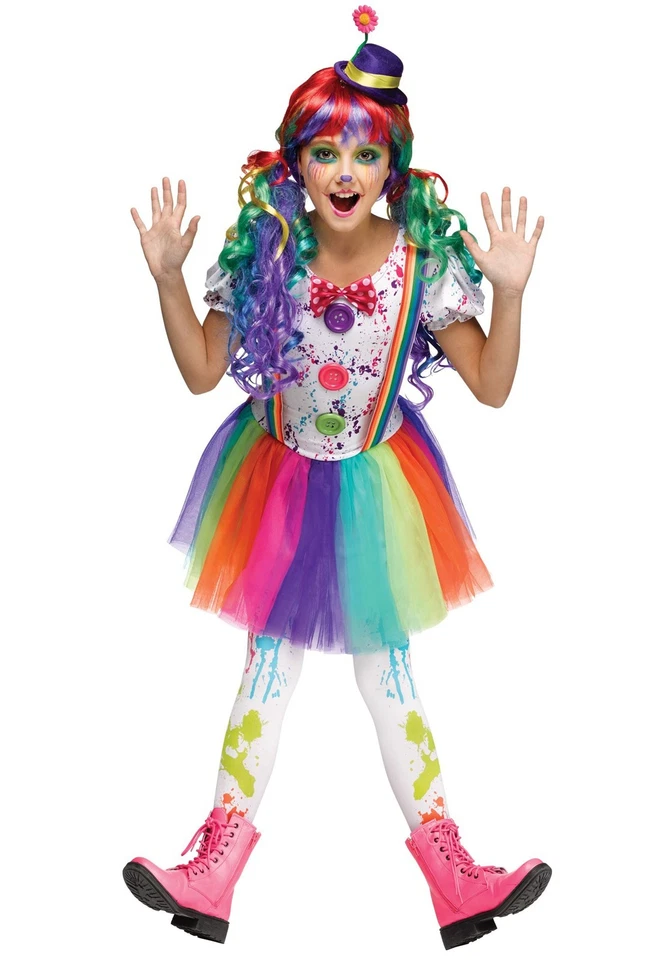 Fun World Kids Crazy Color Clown Costume Medium